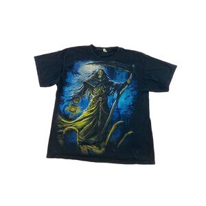 Alstyle Vintage Grim Reaper Graphic T Shirt - Large